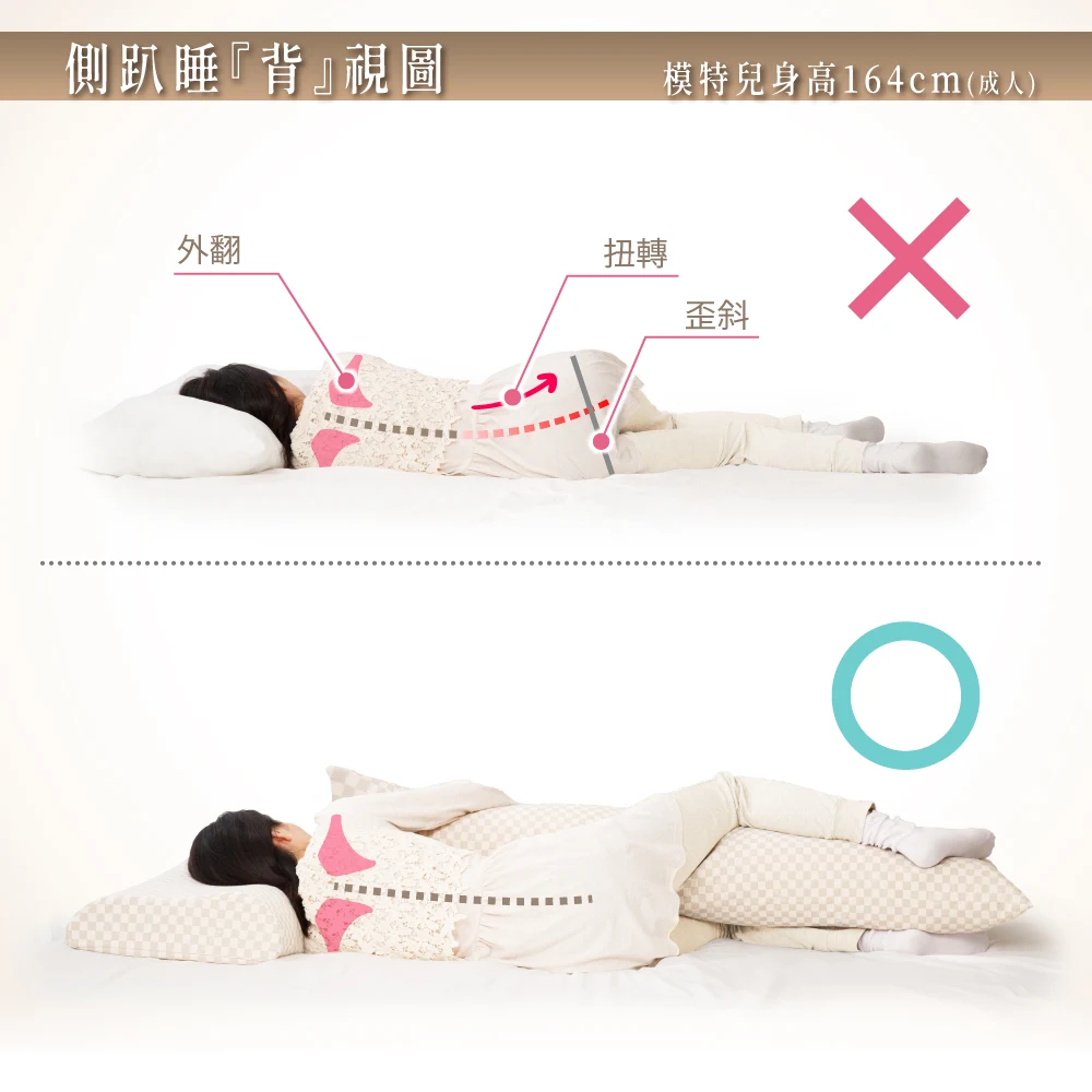 側趴睡背視圖