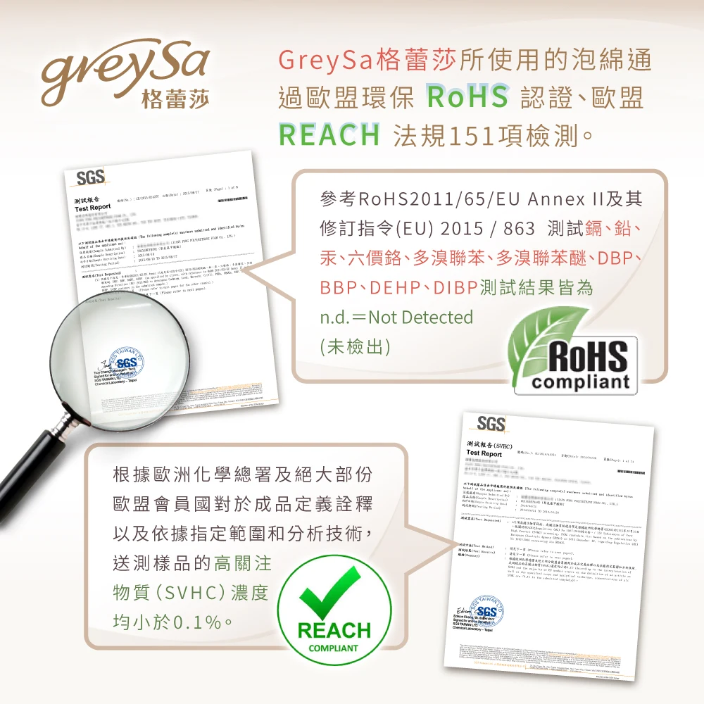 SGS國家級泡綿檢驗證書